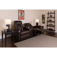 Flash Furniture BT-70259-2-P-BRN-GG Brown Leather Theater Seating in Brown
